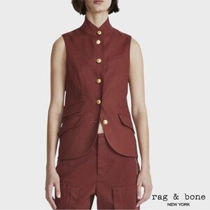 Rag & Bone Red Vest with Gold Buttons